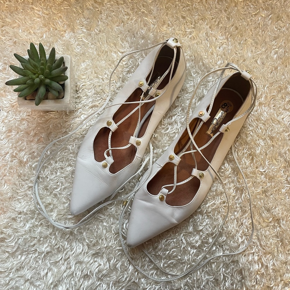 Halogen lace up leather flats 8.5M